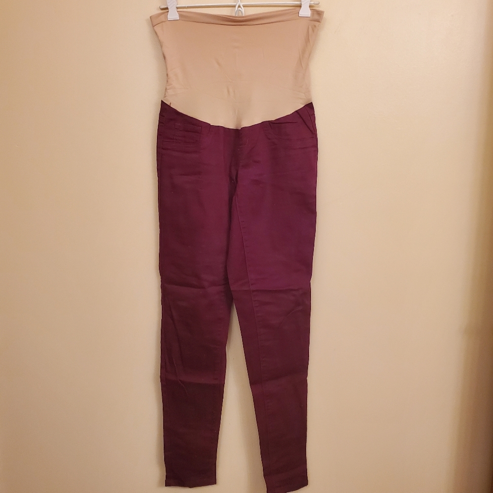 MOTHERHOOD maroon skinny pants SIZE S
